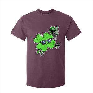 Funny Basketball Shamrock T Shirt For Kid Dunking Sports Player St. Patrick's Day TS02 Maroon Print Your Wear