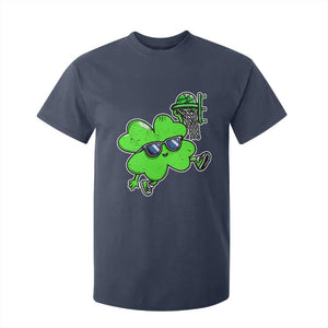 Funny Basketball Shamrock T Shirt For Kid Dunking Sports Player St. Patrick's Day TS02 Navy Print Your Wear