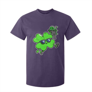 Funny Basketball Shamrock T Shirt For Kid Dunking Sports Player St. Patrick's Day TS02 Purple Print Your Wear