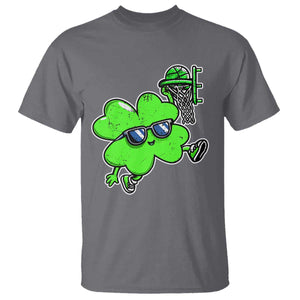 Funny Basketball Shamrock T Shirt Dunking Sports Player St. Patrick's Day TS02 Charcoal Print Your Wear