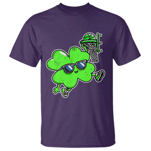 Funny Basketball Shamrock T Shirt Dunking Sports Player St. Patrick's Day TS02 Purple Print Your Wear