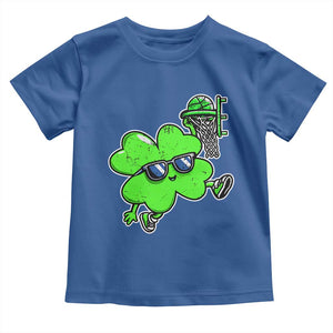 Funny Basketball Shamrock Toddler T Shirt Dunking Sports Player St. Patrick's Day TS02 Royal Blue Print Your Wear