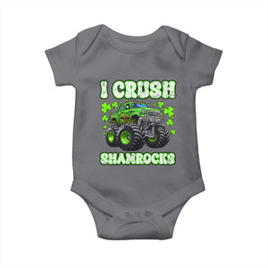 Funny St Patricks Day Monster Truck Baby Onesie I Crush Shamrocks Retro TS02 Charcoal Print Your Wear