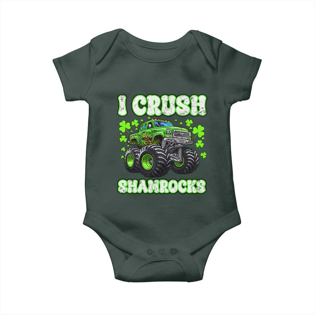 Funny St Patricks Day Monster Truck Baby Onesie I Crush Shamrocks Retro TS02 Print Your Wear