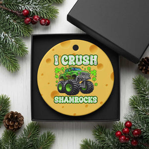 Funny St Patricks Day Monster Truck Ceramic Ornament I Crush Shamrocks Retro TS02 1pc Yellow Cheese Print Your Wear