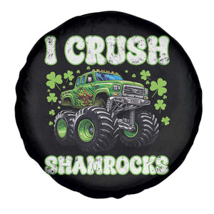 Funny St Patricks Day Monster Truck Spare Tire Cover I Crush Shamrocks Retro TS02 Print Your Wear