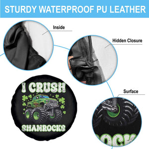 Funny St Patricks Day Monster Truck Spare Tire Cover I Crush Shamrocks Retro TS02 Print Your Wear