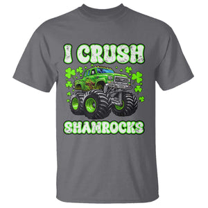 Funny St Patricks Day Monster Truck T Shirt I Crush Shamrocks Retro TS02 Charcoal Print Your Wear