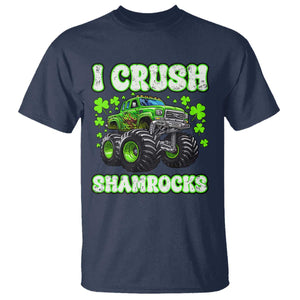 Funny St Patricks Day Monster Truck T Shirt I Crush Shamrocks Retro TS02 Navy Print Your Wear