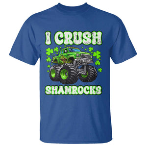 Funny St Patricks Day Monster Truck T Shirt I Crush Shamrocks Retro TS02 Royal Blue Print Your Wear