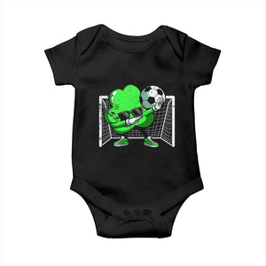 Funny Soccer Shamrock Baby Onesie Dabbing Player St. Patrick's Day TS02 Black Print Your Wear
