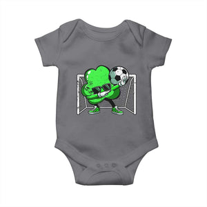 Funny Soccer Shamrock Baby Onesie Dabbing Player St. Patrick's Day TS02 Charcoal Print Your Wear
