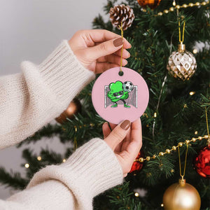 Funny Soccer Shamrock Ceramic Ornament Dabbing Player St. Patrick's Day TS02 1pc Light Pink Print Your Wear