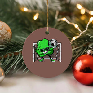 Funny Soccer Shamrock Ceramic Ornament Dabbing Player St. Patrick's Day TS02 1pc Mocha Print Your Wear