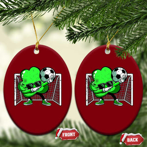 Funny Soccer Shamrock Ceramic Ornament Dabbing Player St. Patrick's Day TS02 Print Your Wear