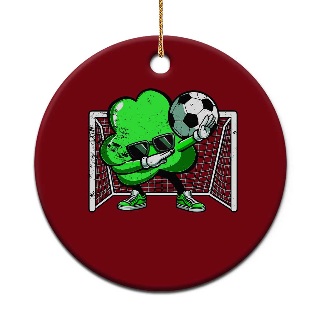 Funny Soccer Shamrock Ceramic Ornament Dabbing Player St. Patrick's Day TS02 1pc Red Print Your Wear