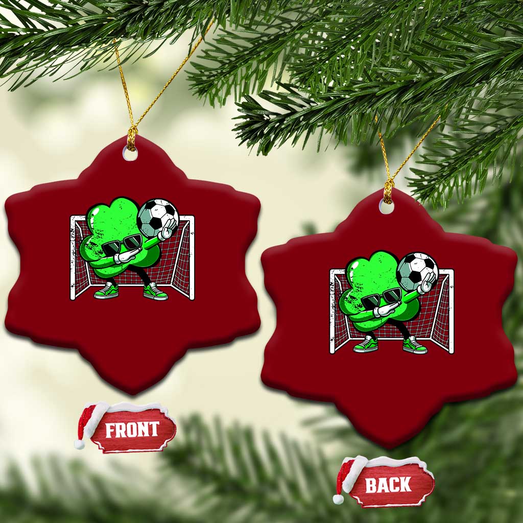 Funny Soccer Shamrock Ceramic Ornament Dabbing Player St. Patrick's Day TS02 Print Your Wear
