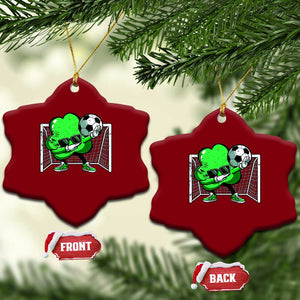 Funny Soccer Shamrock Ceramic Ornament Dabbing Player St. Patrick's Day TS02 Print Your Wear