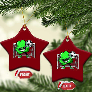 Funny Soccer Shamrock Ceramic Ornament Dabbing Player St. Patrick's Day TS02 Print Your Wear