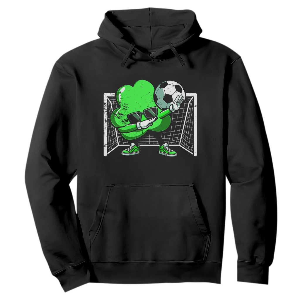 Funny Soccer Shamrock Hoodie Dabbing Player St. Patrick's Day TS02 Black Print Your Wear