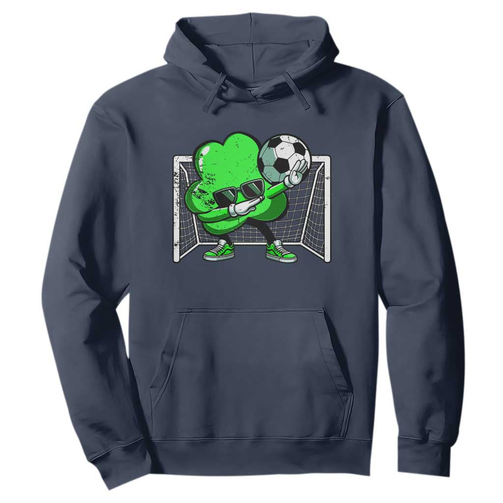 Funny Soccer Shamrock Hoodie Dabbing Player St. Patrick's Day TS02 Navy Print Your Wear