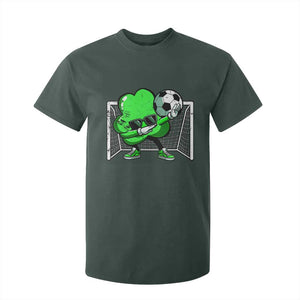 Funny Soccer Shamrock T Shirt For Kid Dabbing Player St. Patrick's Day TS02 Dark Forest Green Print Your Wear