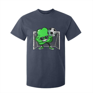 Funny Soccer Shamrock T Shirt For Kid Dabbing Player St. Patrick's Day TS02 Navy Print Your Wear