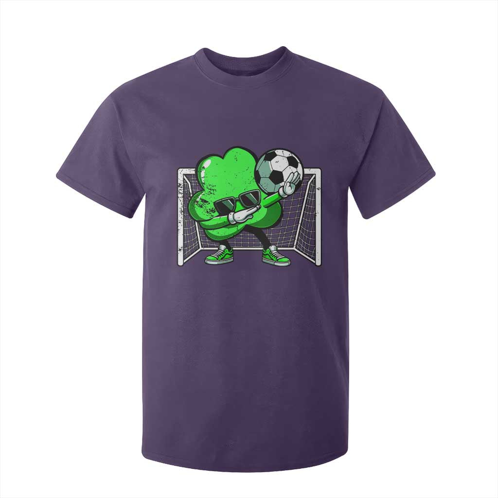 Funny Soccer Shamrock T Shirt For Kid Dabbing Player St. Patrick's Day TS02 Purple Print Your Wear
