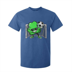 Funny Soccer Shamrock T Shirt For Kid Dabbing Player St. Patrick's Day TS02 Royal Blue Print Your Wear