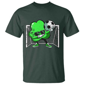 Funny Soccer Shamrock T Shirt Dabbing Player St. Patrick's Day TS02 Dark Forest Green Print Your Wear