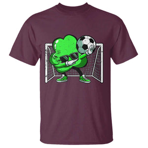 Funny Soccer Shamrock T Shirt Dabbing Player St. Patrick's Day TS02 Maroon Print Your Wear