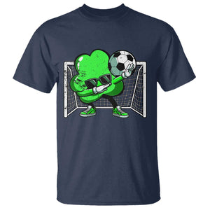 Funny Soccer Shamrock T Shirt Dabbing Player St. Patrick's Day TS02 Navy Print Your Wear