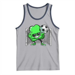 Funny Soccer Shamrock Tank Top Dabbing Player St. Patrick's Day TS02 Athletic Heather Navy Print Your Wear