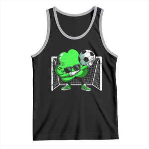 Funny Soccer Shamrock Tank Top Dabbing Player St. Patrick's Day TS02 Black Athletic Heather Print Your Wear