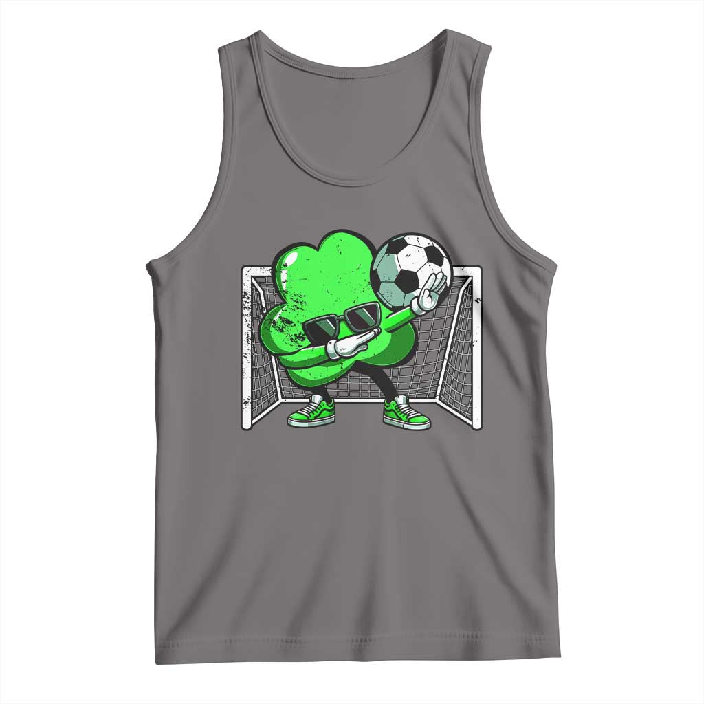 Funny Soccer Shamrock Tank Top Dabbing Player St. Patrick's Day TS02 Deep Heather Print Your Wear