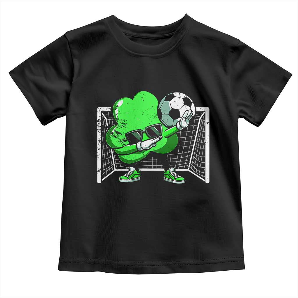 Funny Soccer Shamrock Toddler T Shirt Dabbing Player St. Patrick's Day TS02 Black Print Your Wear
