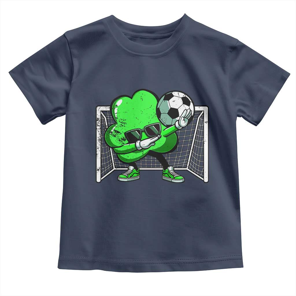 Funny Soccer Shamrock Toddler T Shirt Dabbing Player St. Patrick's Day TS02 Navy Print Your Wear