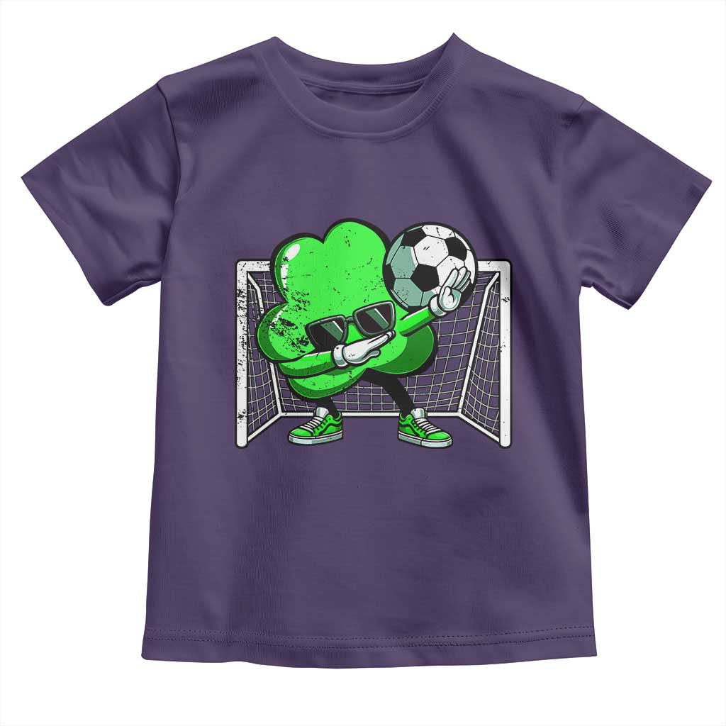 Funny Soccer Shamrock Toddler T Shirt Dabbing Player St. Patrick's Day TS02 Purple Print Your Wear