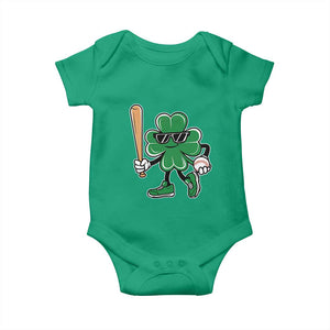 Lucky Baseball Shamrock Baby Onesie St Patrick's Day T-Ball Sport Lover Gift TS02 Irish Green Print Your Wear