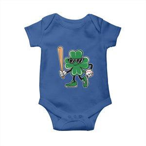 Lucky Baseball Shamrock Baby Onesie St Patrick's Day T-Ball Sport Lover Gift TS02 Royal Blue Print Your Wear
