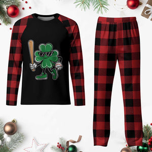 Lucky Baseball Shamrock Plaid Pajama Set St Patrick's Day T-Ball Sport Lover Gift TS02 Buffalo Plaid Print Your Wear