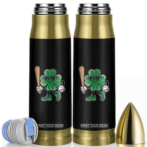 Lucky Baseball Shamrock Bullet Tumbler St Patrick's Day T-Ball Sport Lover Gift TS02 Black Print Your Wear