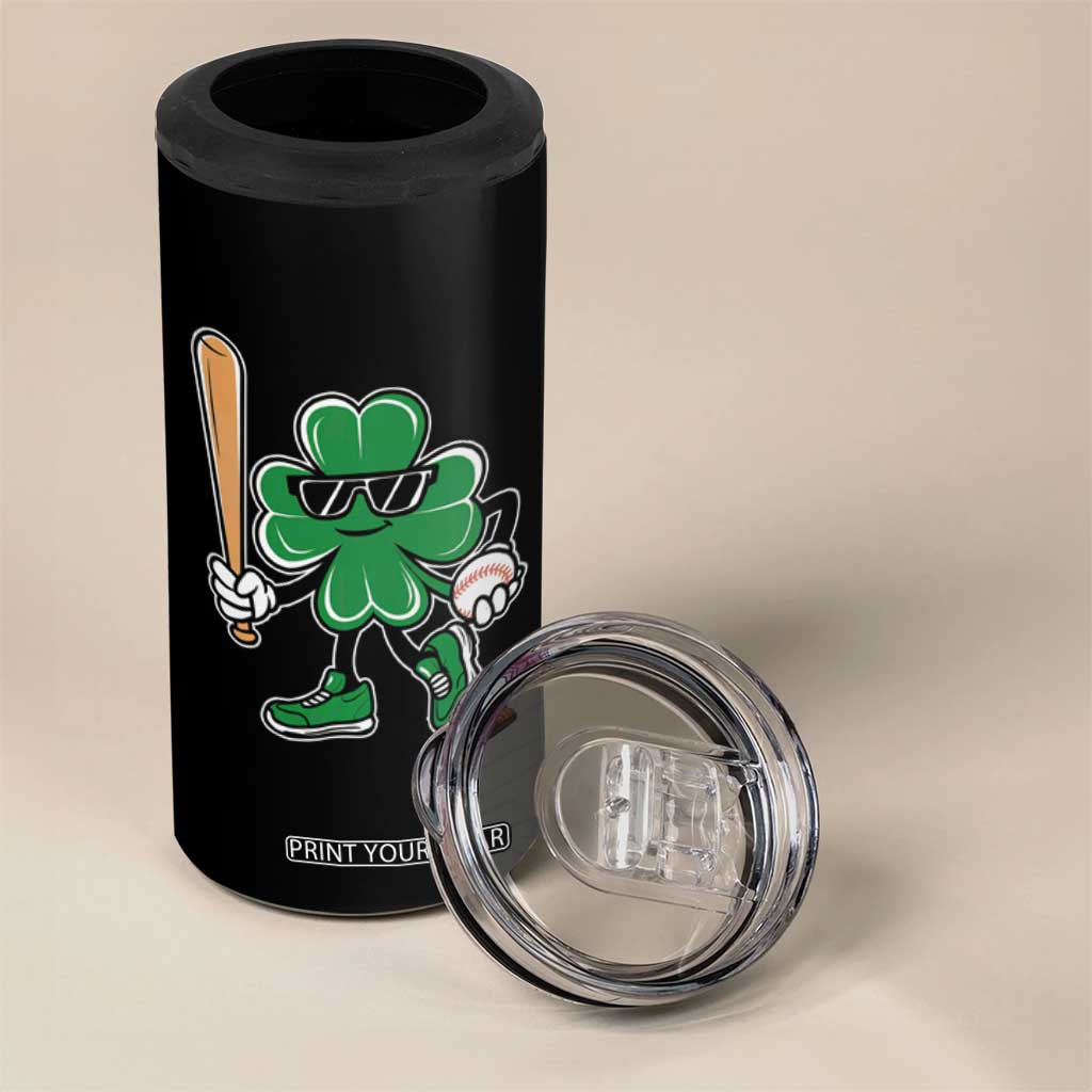 Lucky Baseball Shamrock 4 in 1 Can Cooler Tumbler St Patrick's Day T-Ball Sport Lover Gift TS02 Print Your Wear