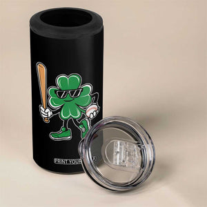 Lucky Baseball Shamrock 4 in 1 Can Cooler Tumbler St Patrick's Day T-Ball Sport Lover Gift TS02 Print Your Wear