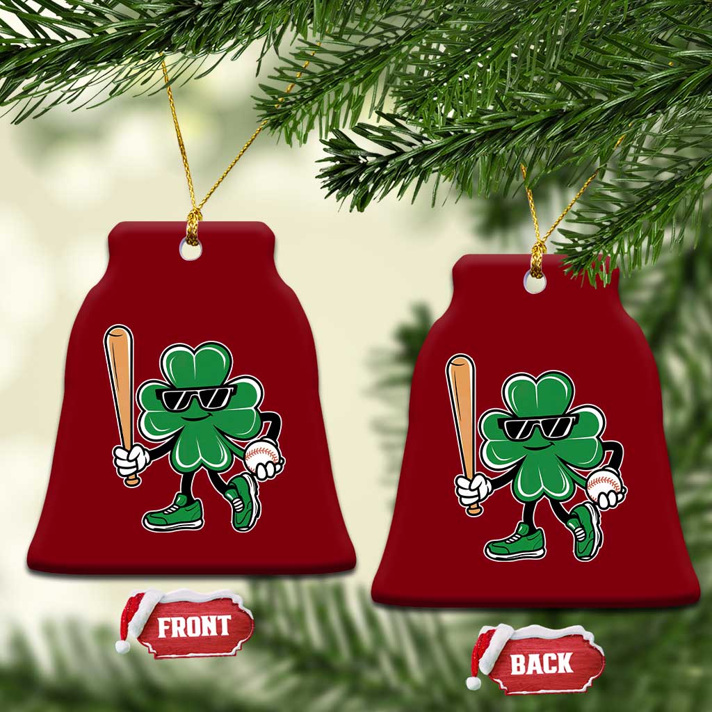 Lucky Baseball Shamrock Ceramic Ornament St Patrick's Day T-Ball Sport Lover Gift TS02 Print Your Wear