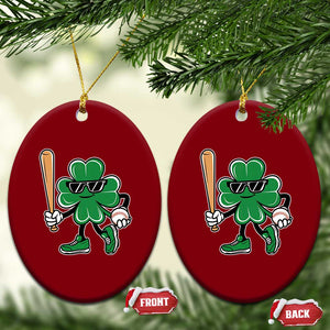 Lucky Baseball Shamrock Ceramic Ornament St Patrick's Day T-Ball Sport Lover Gift TS02 Print Your Wear