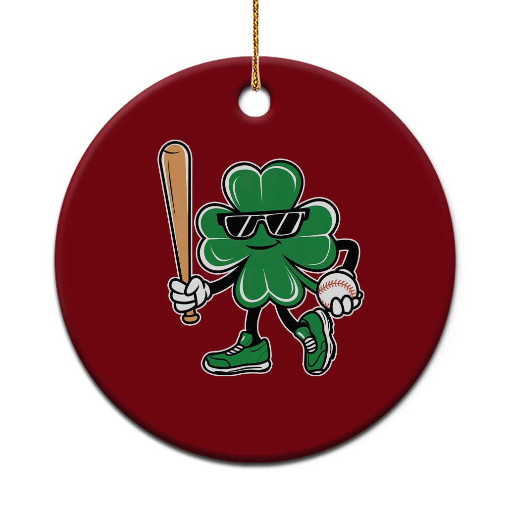 Lucky Baseball Shamrock Ceramic Ornament St Patrick's Day T-Ball Sport Lover Gift TS02 1pc Red Print Your Wear