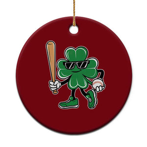 Lucky Baseball Shamrock Ceramic Ornament St Patrick's Day T-Ball Sport Lover Gift TS02 1pc Red Print Your Wear