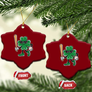 Lucky Baseball Shamrock Ceramic Ornament St Patrick's Day T-Ball Sport Lover Gift TS02 Print Your Wear