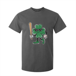 Lucky Baseball Shamrock T Shirt For Kid St Patrick's Day T-Ball Sport Lover Gift TS02 Dark Heather Print Your Wear